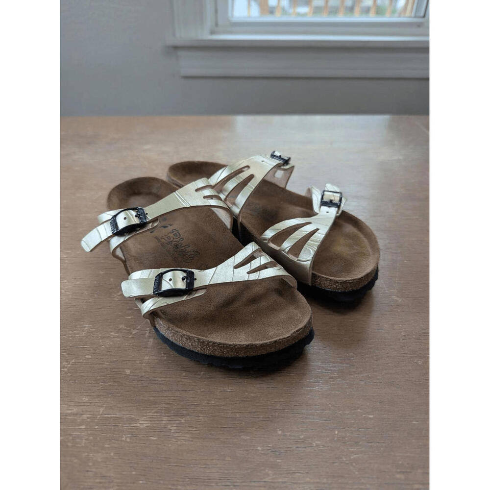 Birki's by Birkenstock Moorea Double Strap Sandal Champagne Gold 36